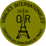 Médaille d'OR - Vinalies internationales 2016
